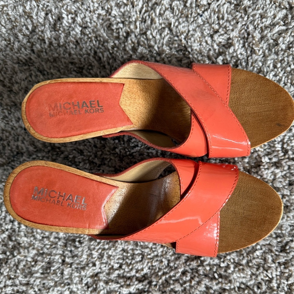 Michael Kors Orange Heeled Sandals - Picture 3 of 4